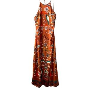 NWT HOUSE OF HARLOW MAXI DRESS MOCHA/TEAL